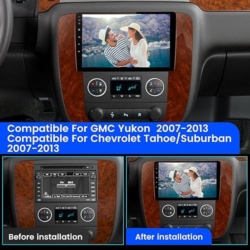 Miniatura 2 de Radio de coche Android 13 para GMC Yukon Chevrolet TahoeSuburban 2007-2013, pantalla táctil inalámbrica de 9 pulgadas, CarPlay Android Auto con
