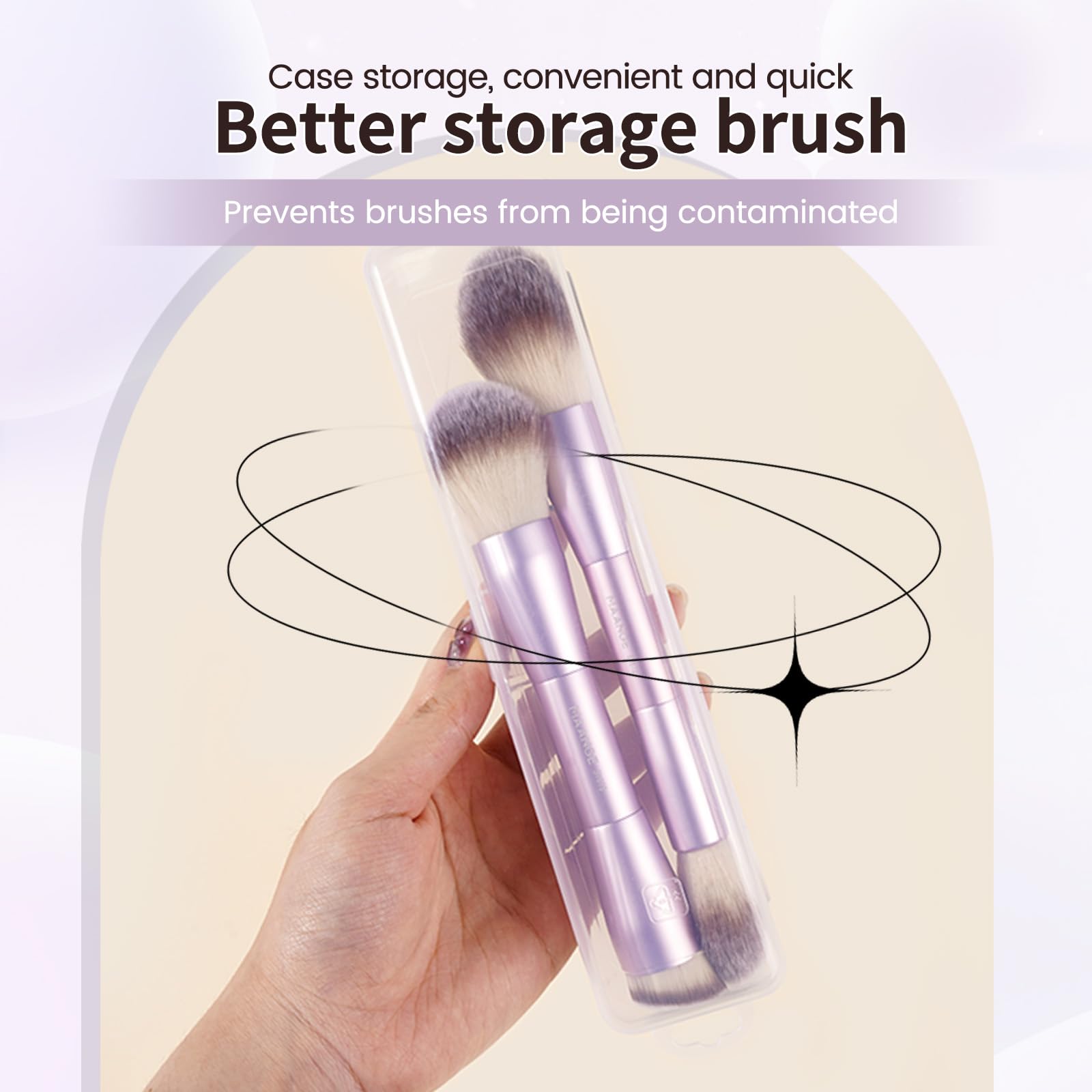 MAANGE Pennello per fondotinta, pennelli da trucco a doppia estremità, per applicare liquidi o in polvere, fard, crema, primer, per contouring, miscelazione, fondotinta, fard (rosa, 2 pezzi)