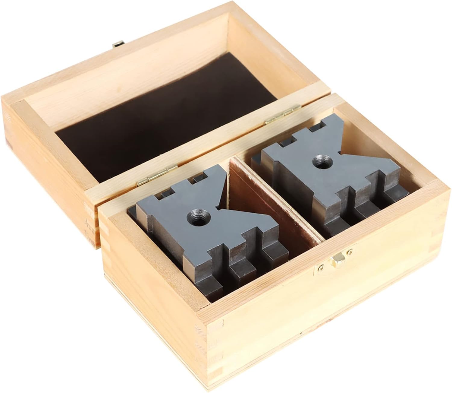 kimllier 4Pcs V-Block 2-3/8 x 2-3/4 x 2 Inch Multi-Use V Blocks Gauge Gage and Clamp Tool with Box