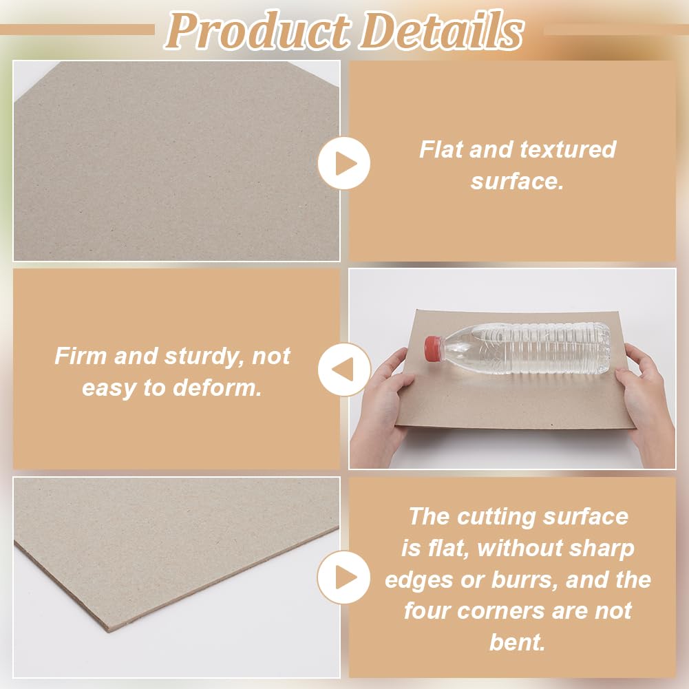 FINGERINSPIRE 24Pz Libro Board 80Pt 2mm Grigio Chiaro Binders Boards Spessore Binders Board Truciolare Rettangolo Kraft Papers Chip Boards Forniture di Rilegatura per Rilegatura del Libro (286X210mm)