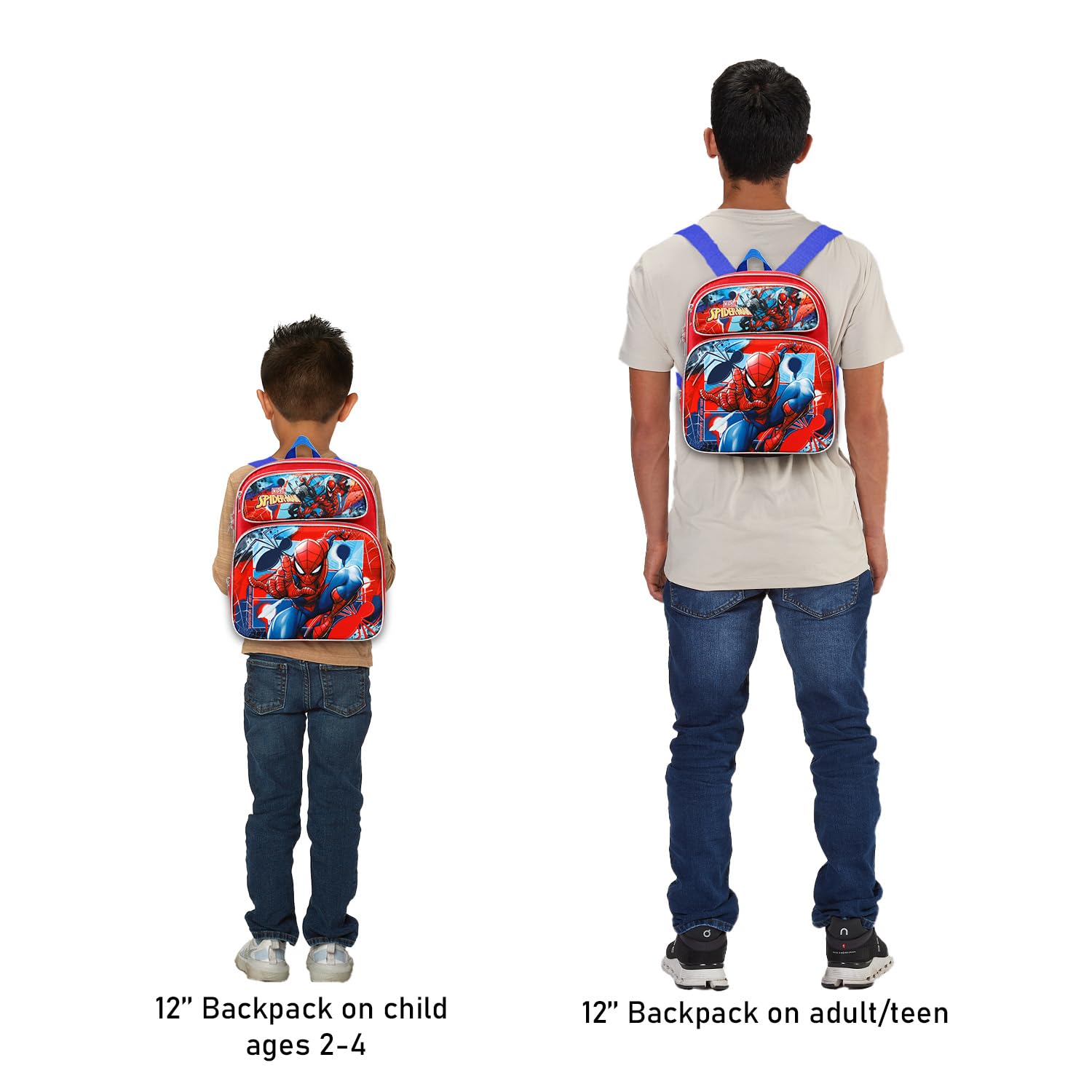 Marvel Spiderman, mini zaino per bambini – Bundle con supereroe 30,5 cm, borsa da scuola con bottiglia d'acqua, adesivi, molto altro | Borsa da viaggio per ragazzi Spiderman e Venom
