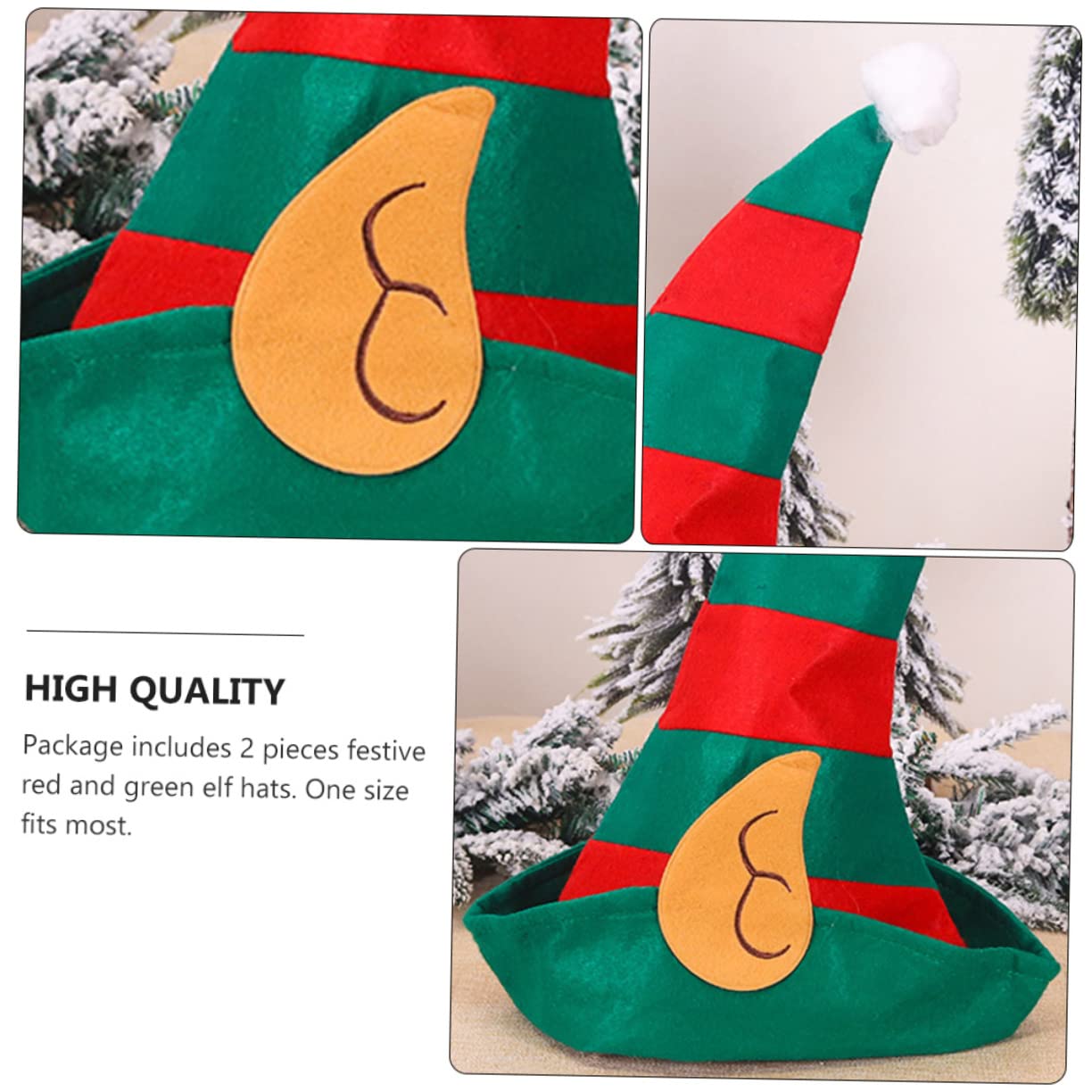 KOMBIUDA 4piezas Sombreros De Navidad Para Adultos De Gorro De Duende Divertido Para Fiestas y Celebraciones Festivas