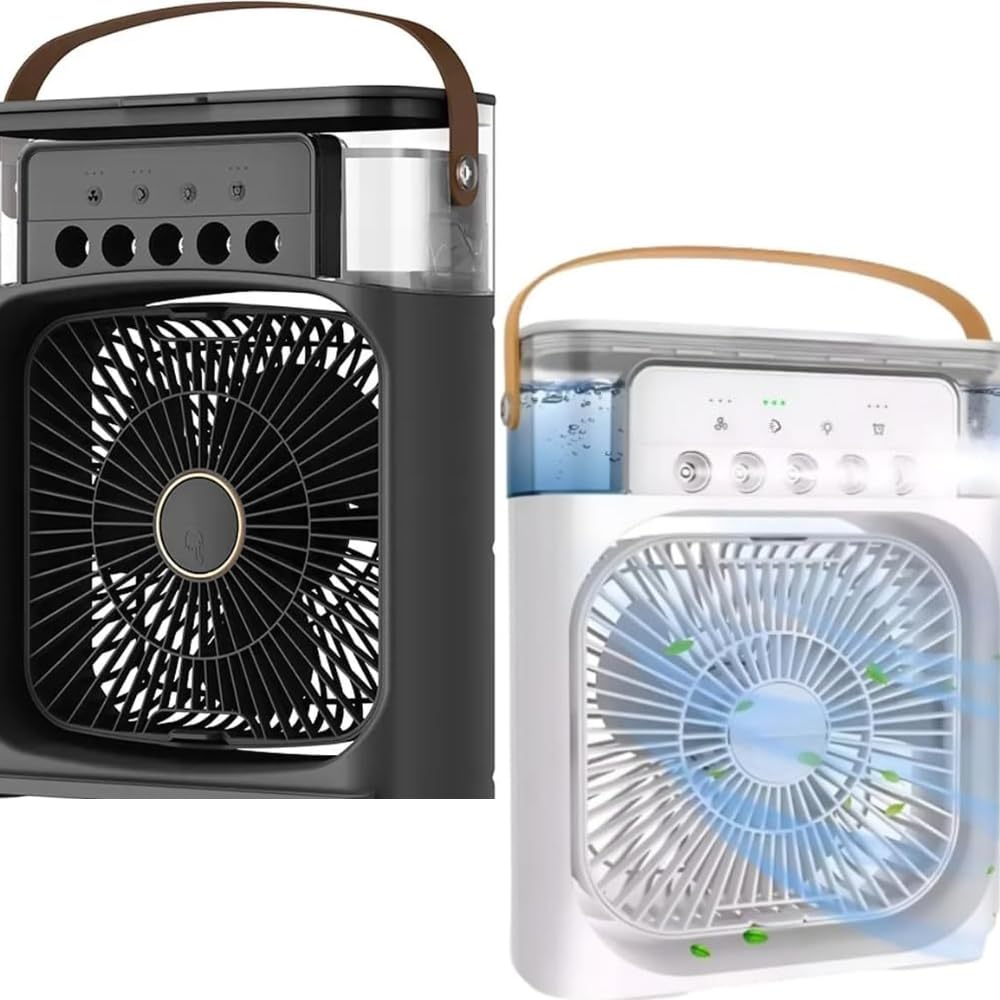 Climatizador Ventilador Aromatizador Umidificador Portátil com Reservatório de Á
