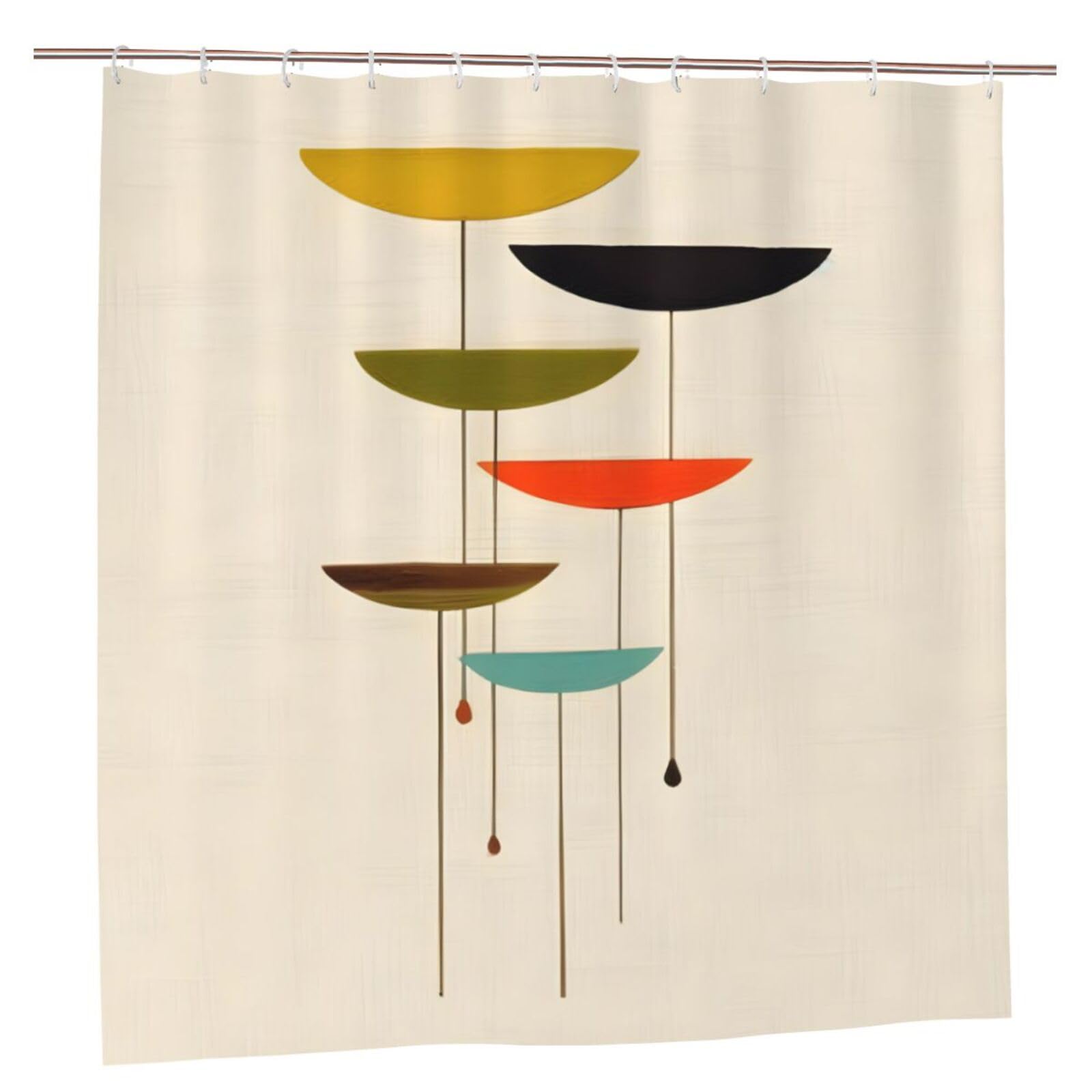 Rideau de douche en polyester moderne 183x183 cm avec 12 œillets