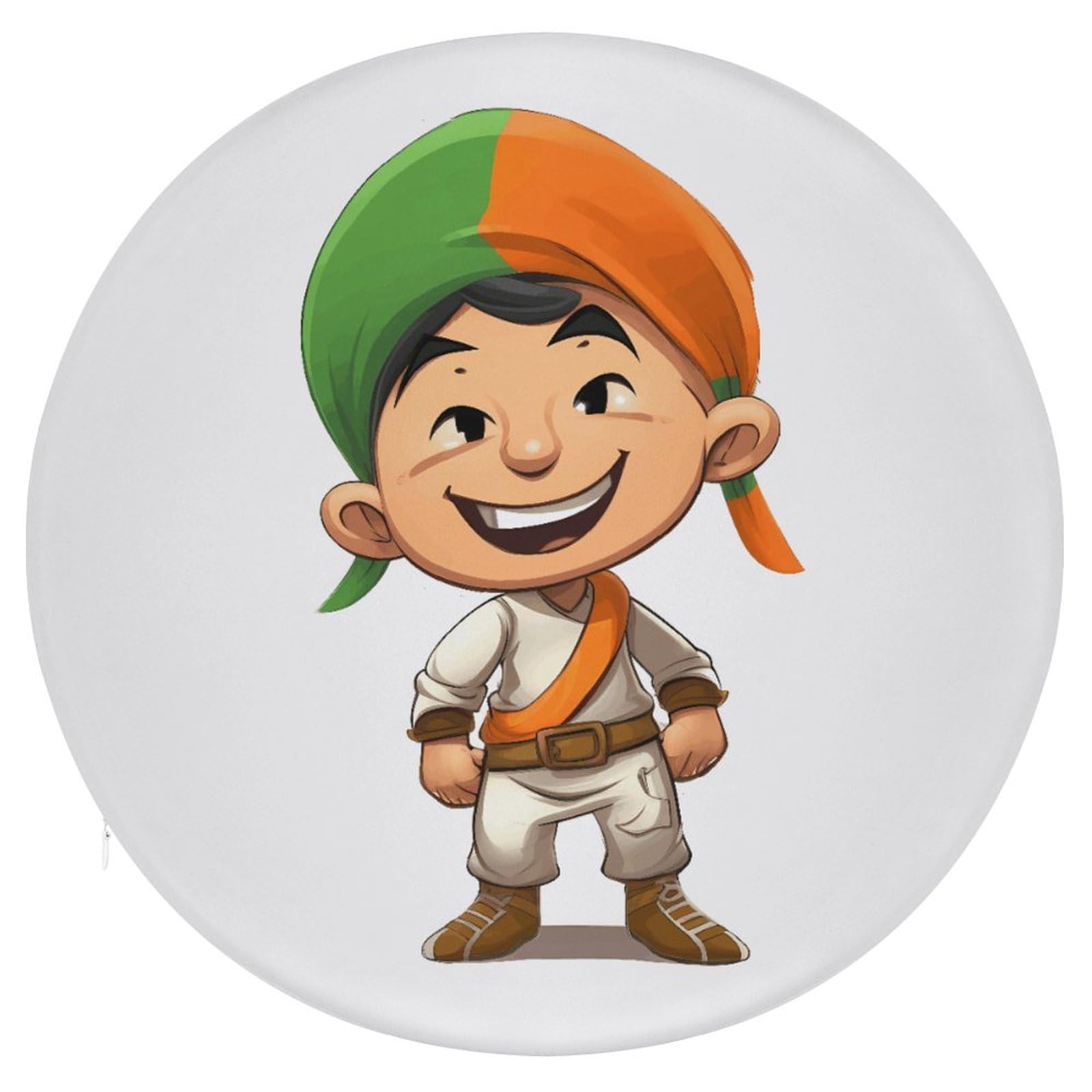 Wsoihfec Style Man Wearing Turban Seat Cushion Round Chair Pad