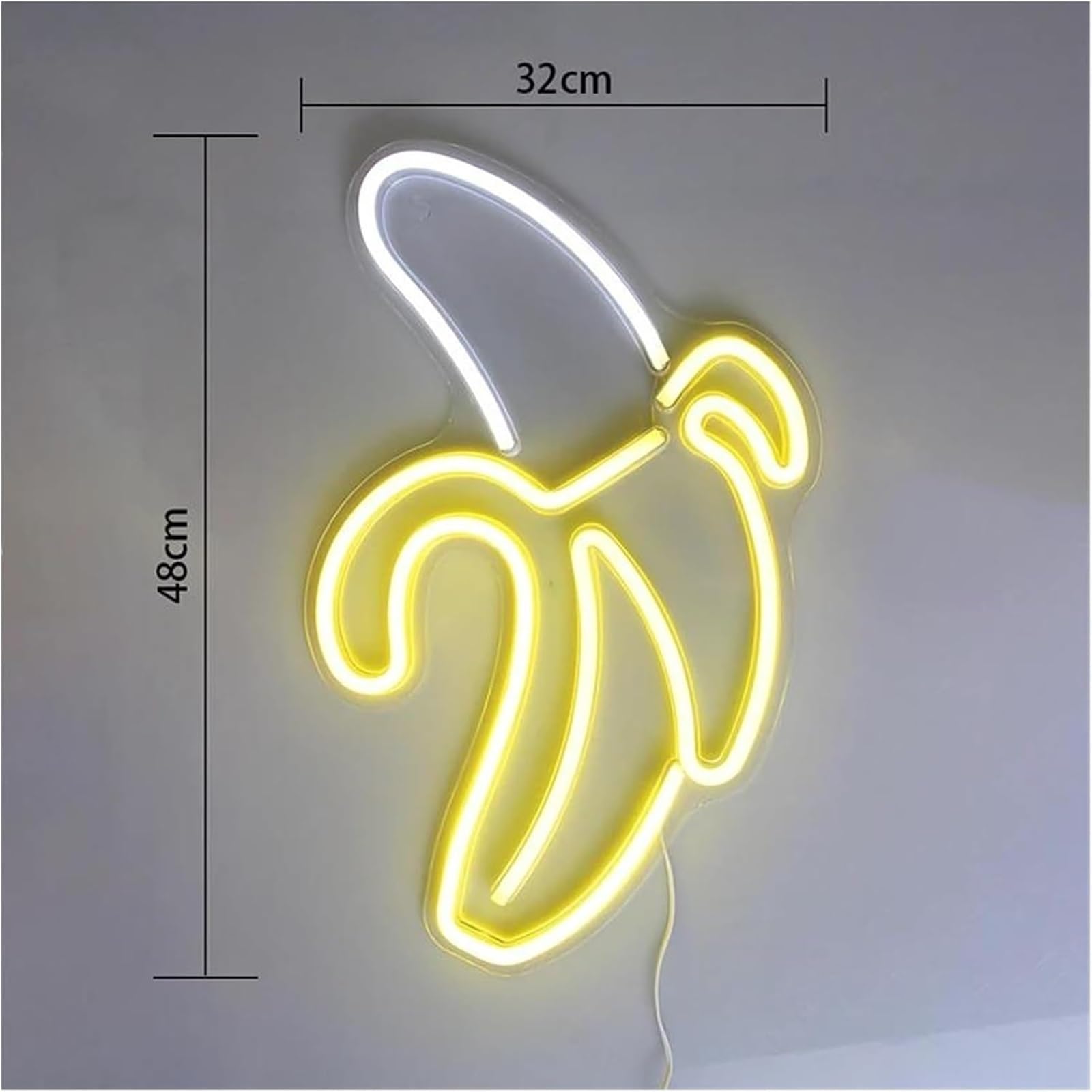 Señal de luz de neón para lámpara de neón Palabra prestada Plátano para letreros LED para batería