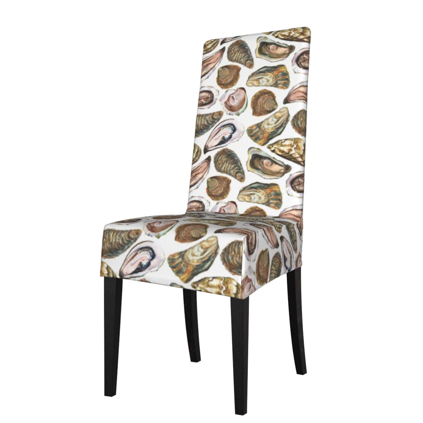 LKYMOH Watercolor Oysters Pattern, Chair Covers Stretch Chair Slipcovers for Dining Room, for Party Pet Protection Universal Fit Soft Polyester