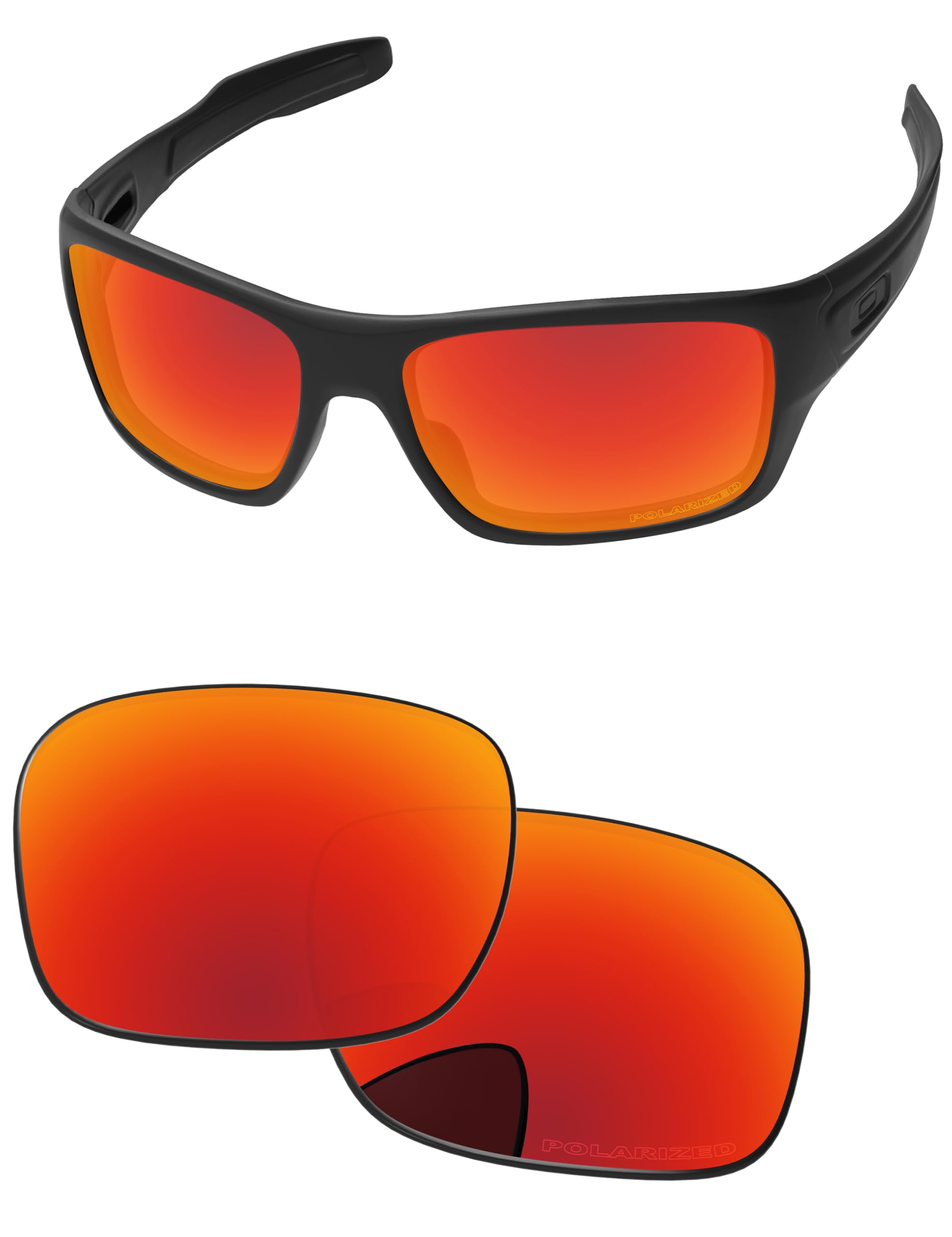Lenti di ricambio per occhiali da sole Oakley Turbine OO9263 da 65 mm, vestibilità precisa, resistenti ai raggi UV e agli urti