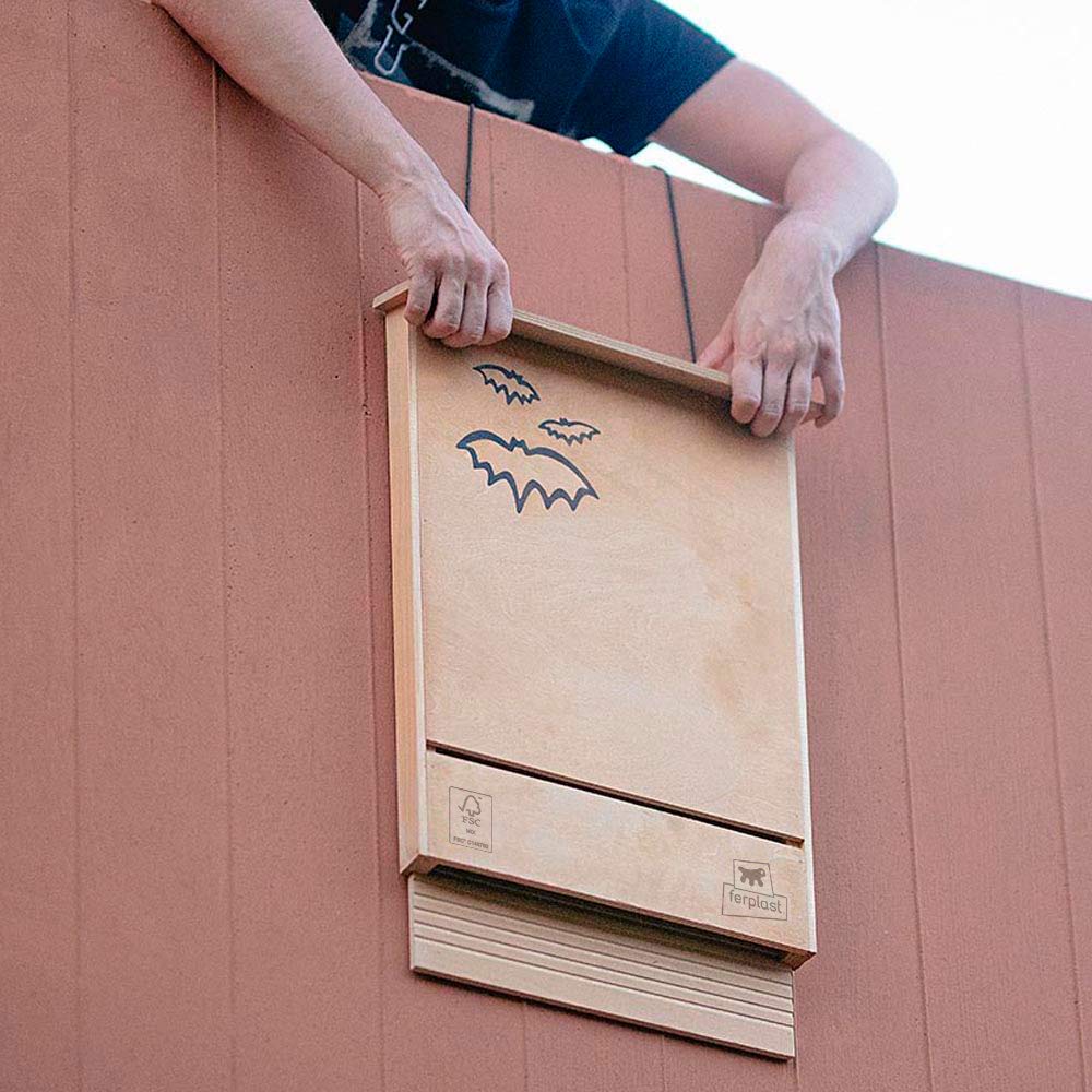 Ferplast Casetta pipistrelli BAT HOUSE Bat box in legno FSC, Protezione anti zanzare e insetti ecologica naturale