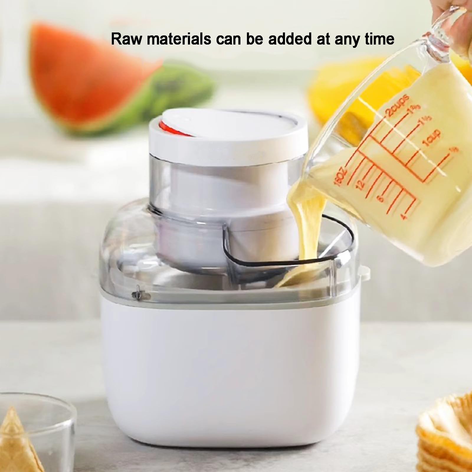 Máquina para Hacer Helados Caseros, Yogur Helado Y Postres, con Recipiente De 500 Ml, Preparación Rápida En 25 Minutos, para Preparar Helado, Sorbete Y Yogur