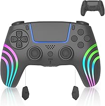 AriKroii PS5用コントローラー ワイヤレスコントローラー プレステ5 用 コントローラー ゲームパッド Bluetooth 2.4G無線接続 ホールジョイスティック TURBO連射機能 マクロ機能 6軸ジャイロセンサー 10時間連続使用 RGBライト プロコン PS5用/PS5 Slim用/PS5 Pro用/Switch用/STEAM DECK/PC 対応 (黒)