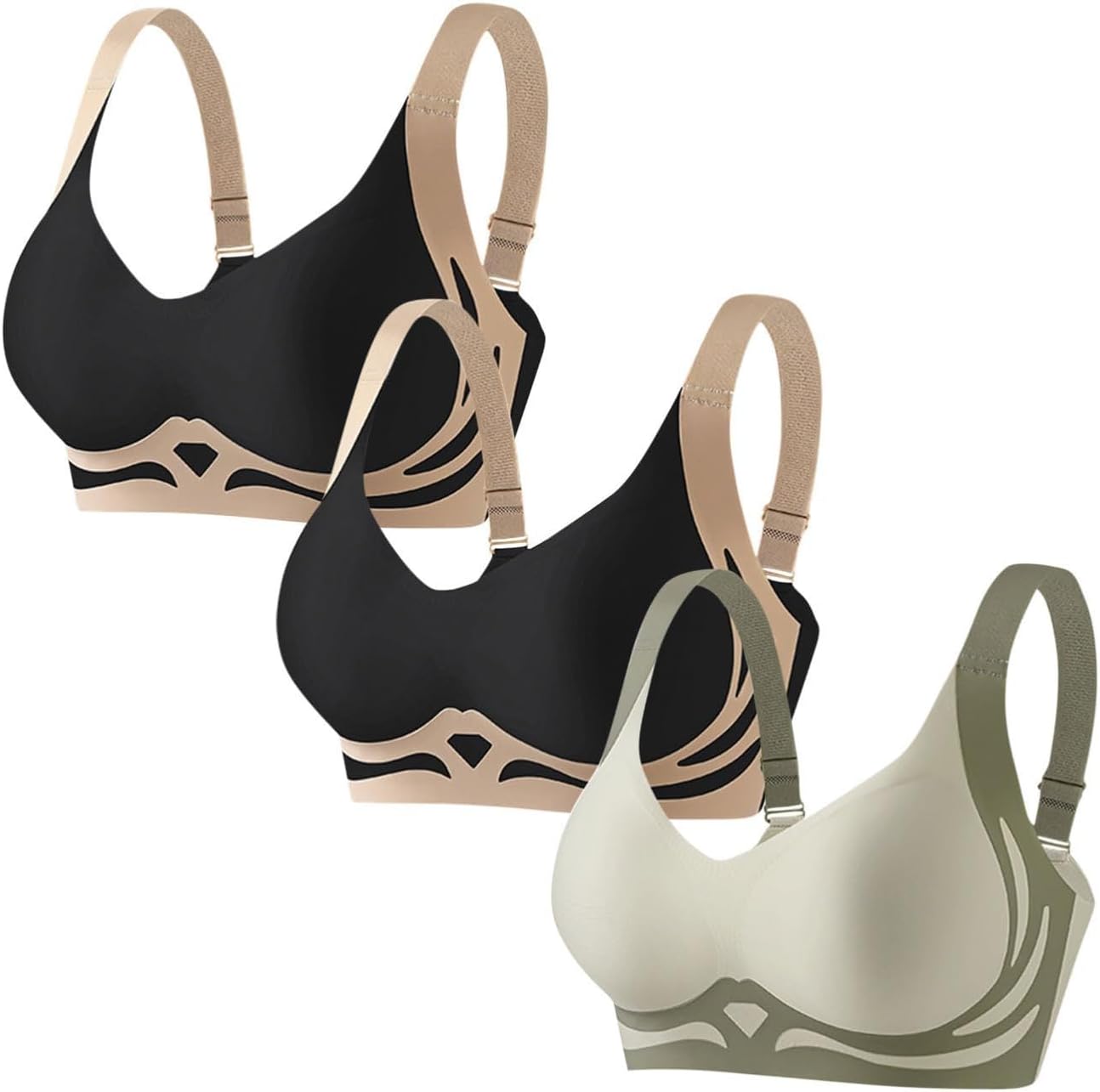 Push Up Bra for Women Super Gather Comfy Bras Daily Sports Brassiere Wireless Seamless Bralette Full Coverage ﻿(Ac,Medium)