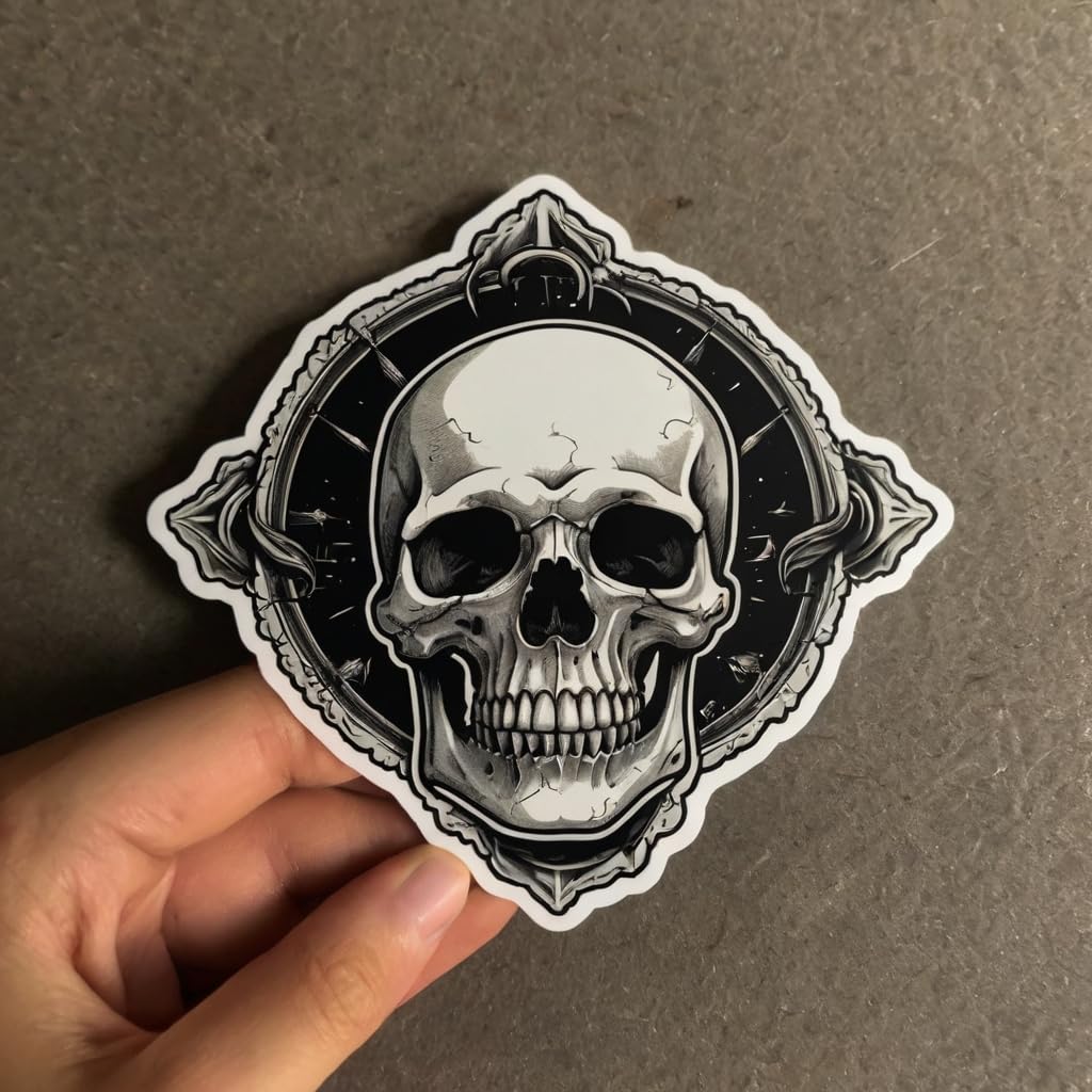 Skull Stickers 2in Skull Waterproof Vinyl Decals for Water Bottles Laptop Refrigerator Luggage Computer Mobile Phone Skateboard Décor (Skull 112)