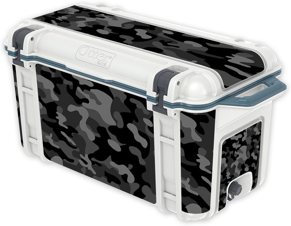 MightySkins (Cooler Not Included) Skin Compatible with OtterBox Venture 65 qt Cooler - Black Camo | Protective, Durable, and Unique Vinyl Decal wrap Cover | Easy to Apply | Made in The USA