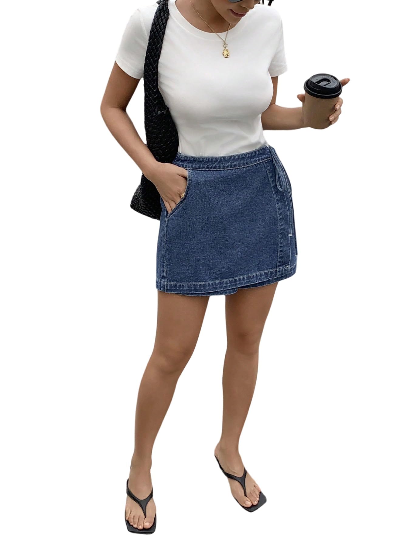 SOLY HUX Falda vaquera para mujer Y2K Leoparden Jeans Shorts Verano Falda Vaquera Skort Pantalones Cortos de Verano Leo Vacaciones Casual Minifalda