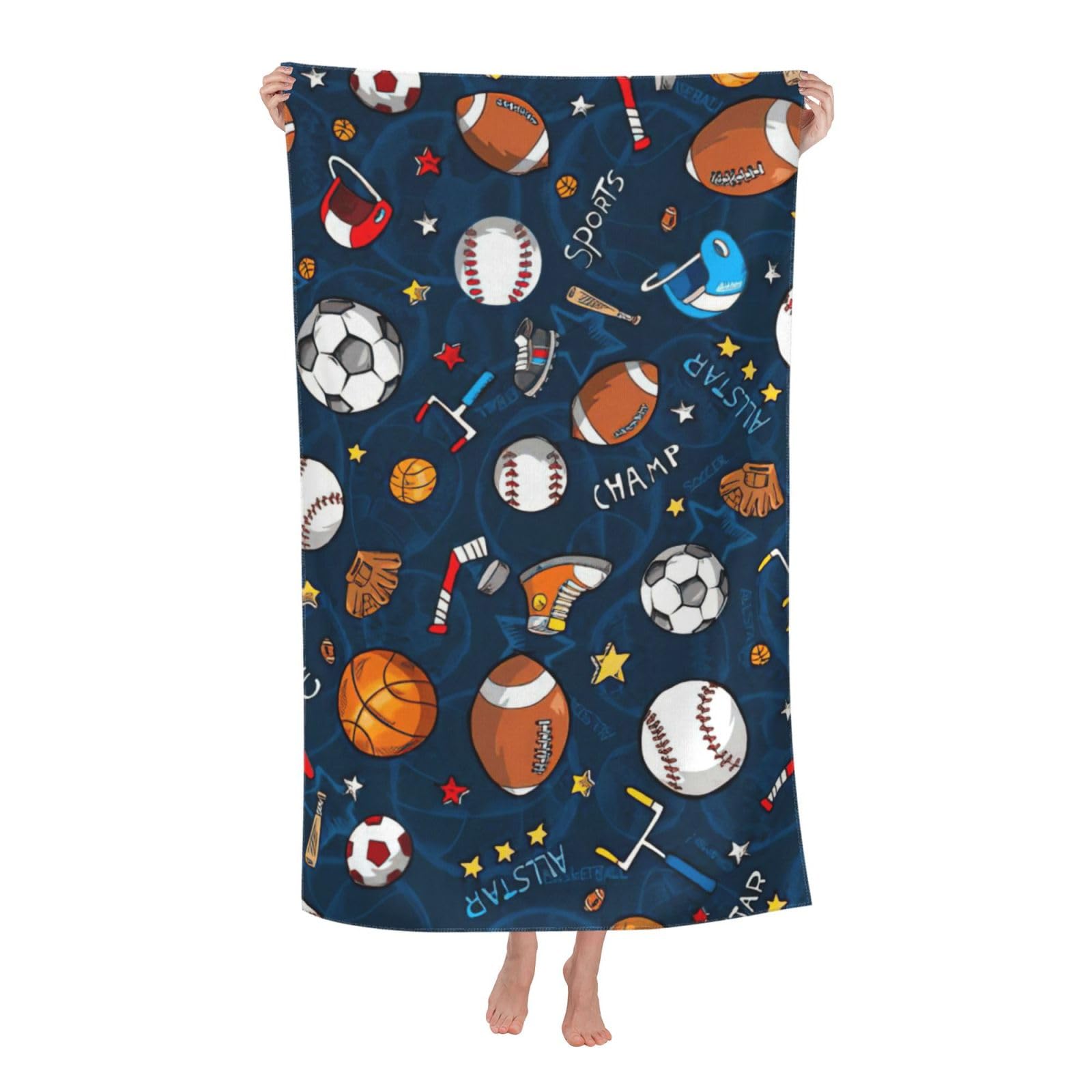 NImongt Sports Baseball Game Print Oversized Adult Beach Towel For Travel Weekend Getaways Festivals Camping Trips