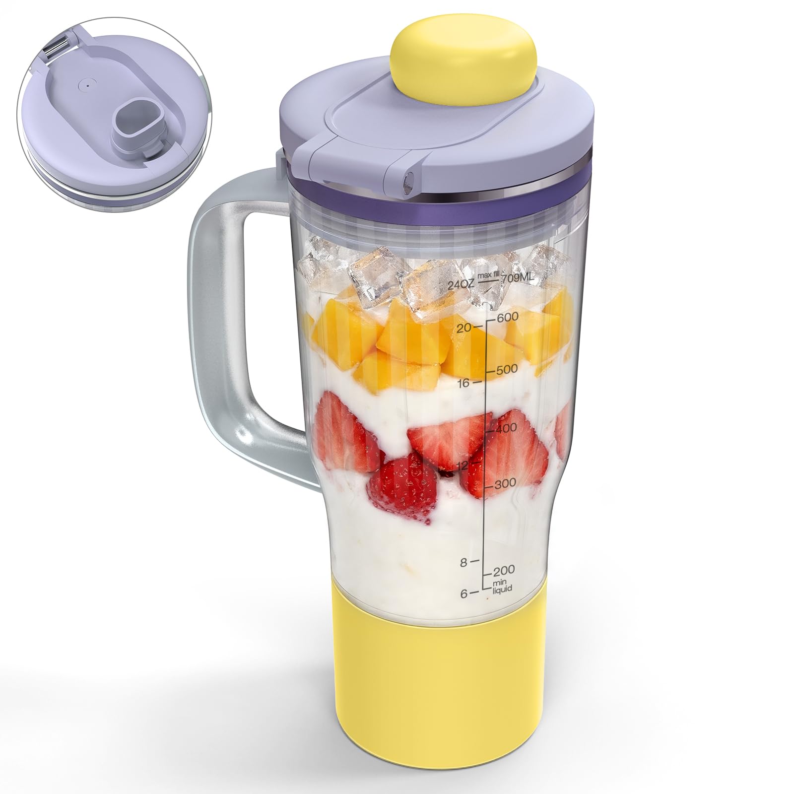 26oz Blender-Becher Ersatz für Ninja BlendBOSS, Reisebecher mit Trinköffnung und Versiegelungsdeckel, kompatibel mit Ninja DB301 DB351 Mixer (Cyberspace)