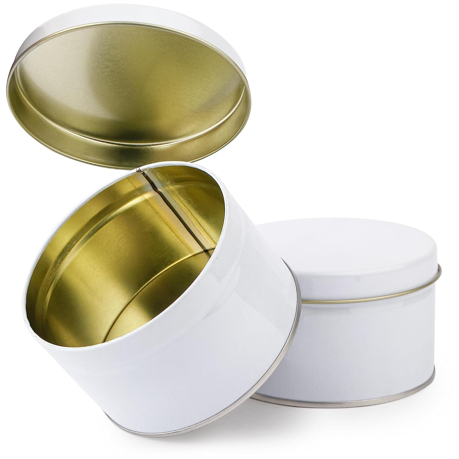 Popcorn & Company 4 Pack Tea Tins Containers with Airtight Lids - Tea Storage Canister Round Tin Can Box for Storage Coffee Sugar (B0CB81H4C6) Amazon Price History, Amazon Price Tracker