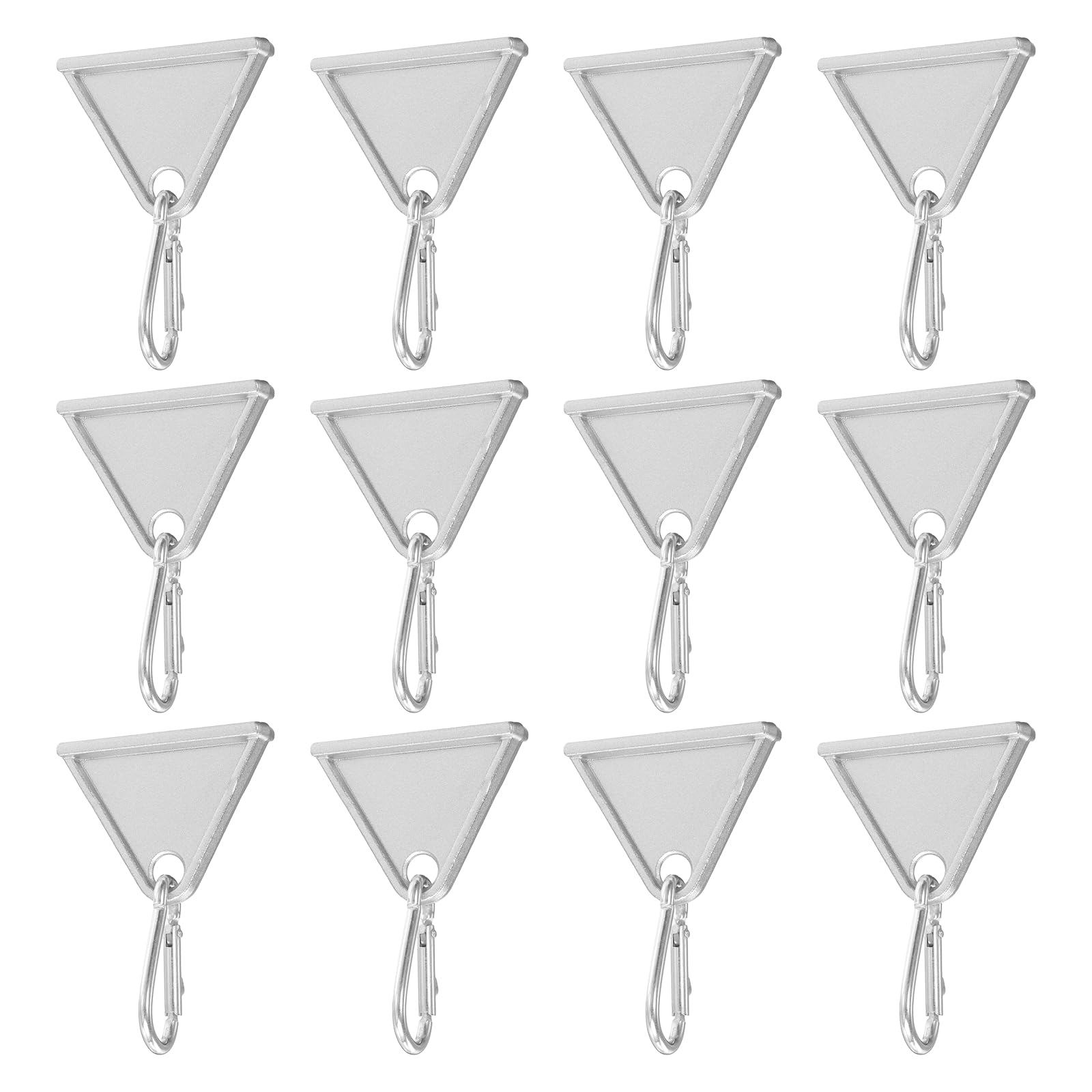 sourcing map 12Pcs Extrusion Sliding Hooks, Zinc Alloy Movable Hook with Spring Snap Buckle for 3030/4040 Series EU Standard T-Slot Aluminum Extrusion Profile, Silver
