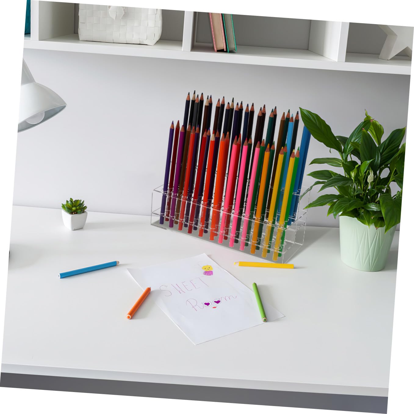 Portapenne Portamatite Espositore Trasparente per Pennelli e Matite, Supporto Organizzatore da Scrivania Design Multislot per Ufficio o Casa