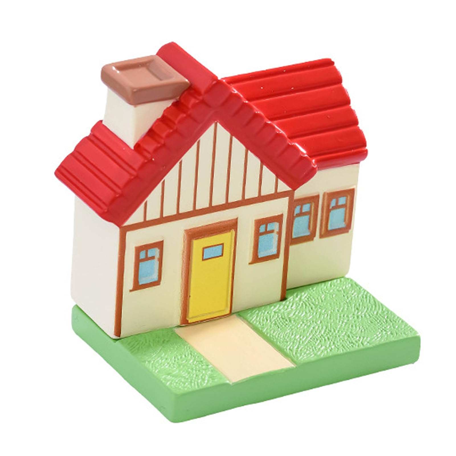pidodou Resin Fairy Tale Miniature House Figurines, Cute Garden Ornaments for DIY Patio Yard Landscape Accessories Decor Red Onesize