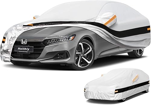 Holthly - Funda de automóvil de 10 capas impermeable para todo tipo de clima para sedán, 100% impermeable, cubiertas de automóvil para exteriores