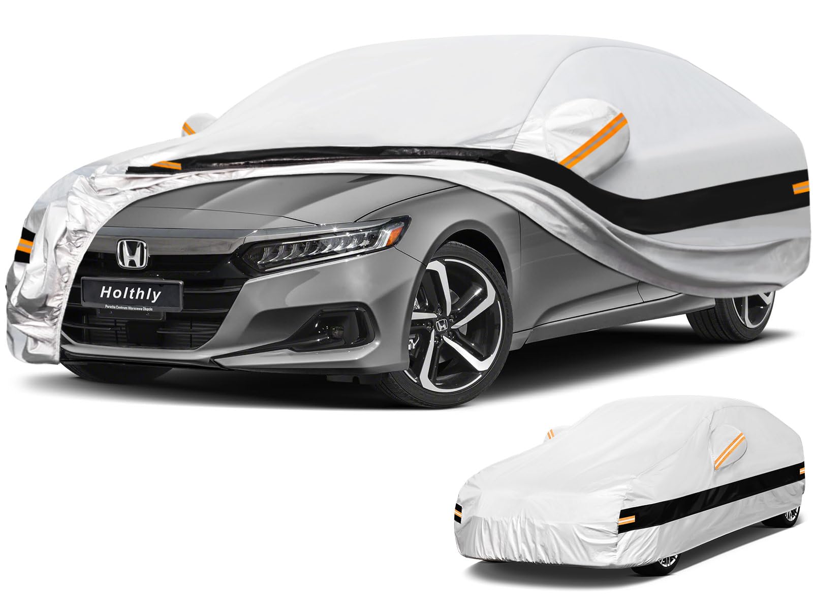 10 Layer Car Cover Waterproof All Weather for Sedan,100% Waterproof Outdoor Car Covers for Automobiles Rain Sun Protection. Custom Fit for Midsized Car Toyota Camry,Honda Accord, etc