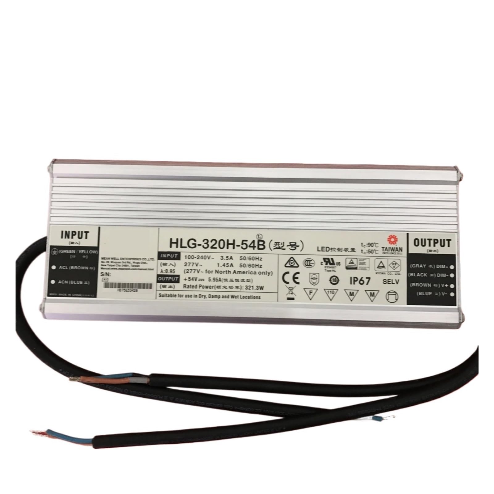 BALYDLUL HLG-320H HLG-320H-12B HLG-320H-24B HLG-320H-36B HLG-320H-48B HLG-320H-54B 320W Constant Voltage + Constant Driver Power Supply(HLG-320H-24B)