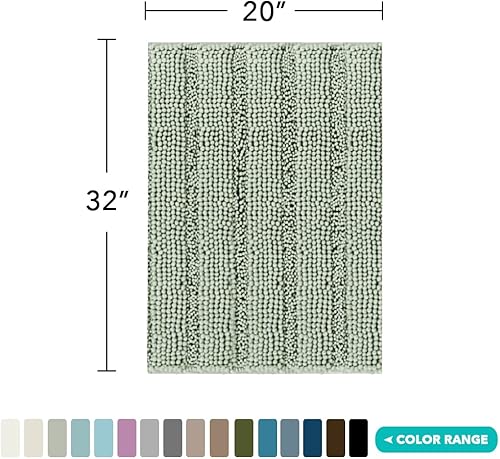 Miniatura 2 de Turquoize Tapetes de baño de felpilla lanuda antideslizante, gruesa, para baño, juego de 1 tapete de baño de felpilla, suave, súper absorbente,