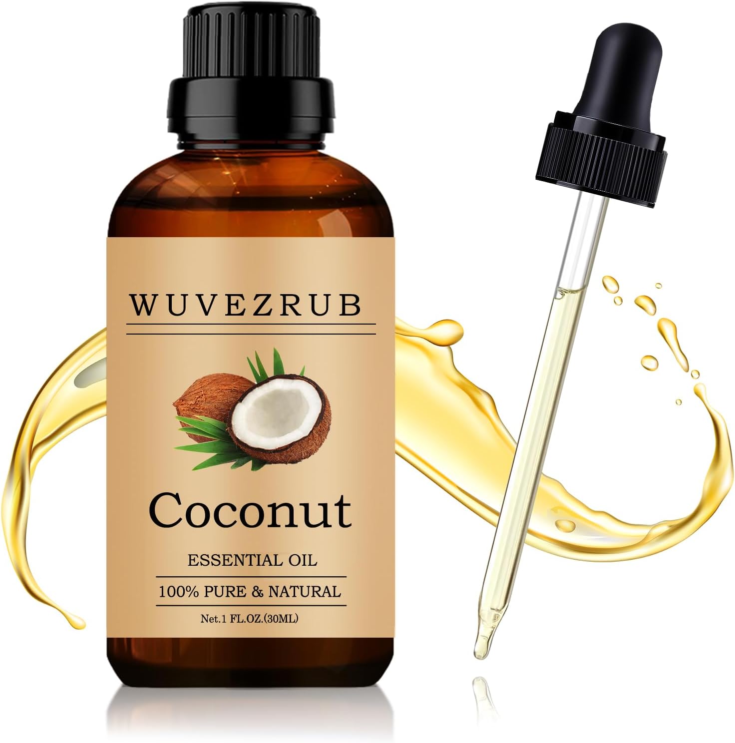 Wuvezrub Coconut Essential Oil 30ML - 100% Pure and Natural Oils for Aromatherapy Diffuser - 1 Fl Oz/Coconut