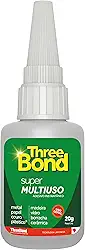 Super Cola Instantânea ThreeBond 20g | Bico Antientupimento | Cola Plástico, Metal, Borracha, Madeira, Vidro