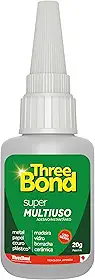Super Cola Instantânea ThreeBond 20g | Bico Antientupimento | Cola Plástico, Metal, Borracha, Madeira, Vidro