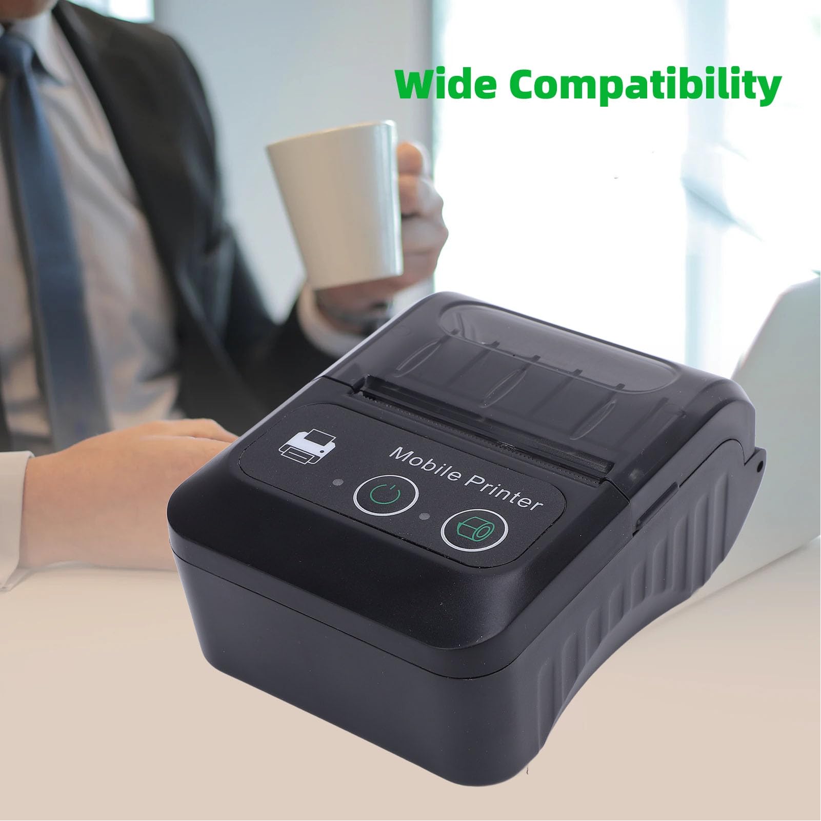 Jectse Bluetooth-Thermo-Belegdrucker, 58-Mm-POS-Drucker, 50 Bis 80 Mm Druckgeschwindigkeit Thermodrucker mit USB-Seriell-Ethernet, für Android, für Wins-Systeme