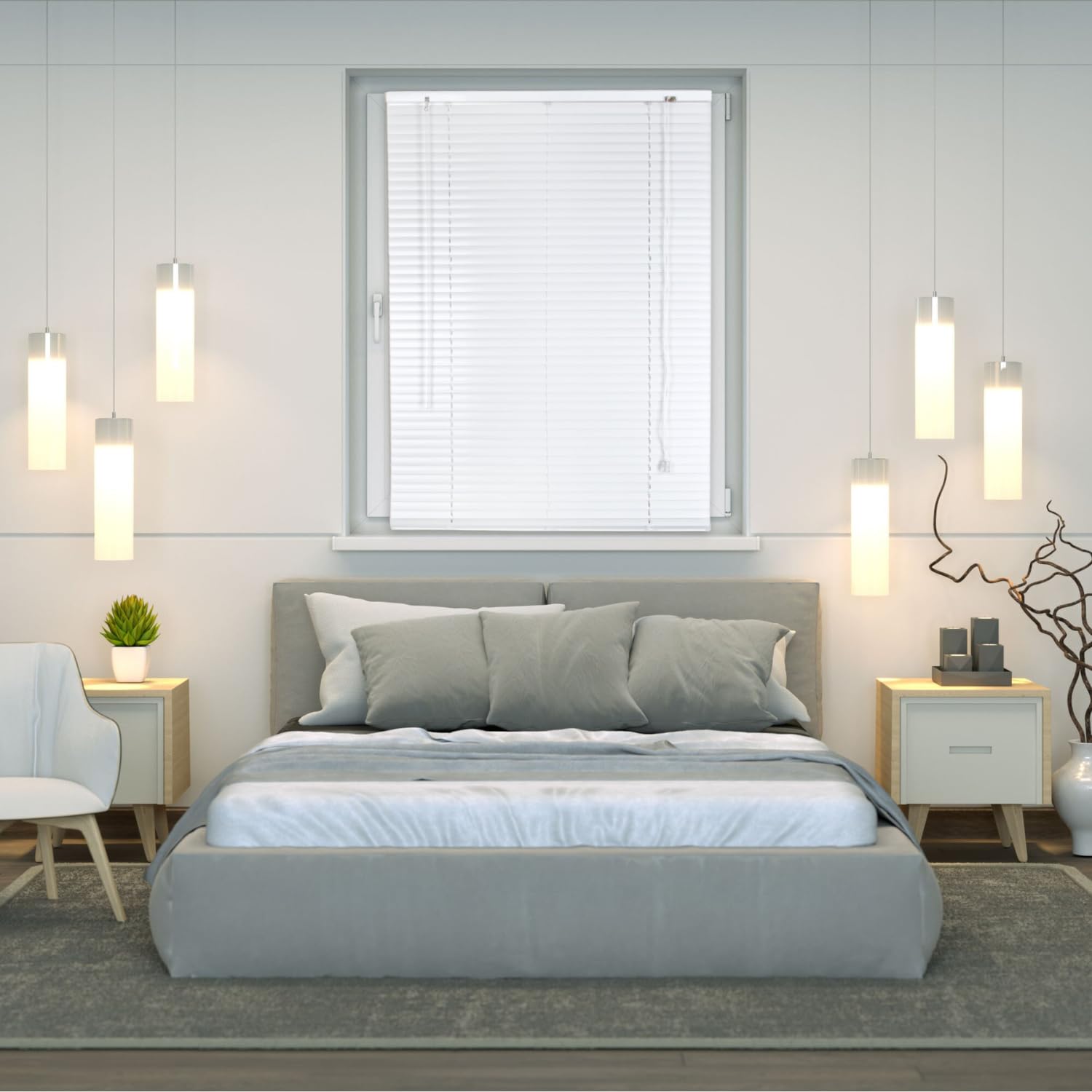 Veneziana Bianca PVC Dimensioni 120 x 160 cm Lamelle Regolabili Privacy Protezione Solare Casa Ufficio