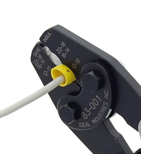 Miniatura 9 de IDEAL Eléctrica 83-001 Herramienta de crimpado de trinquete resistente, crimpadora de alambre de acción de trinquete con asas revestidas de vinilo,