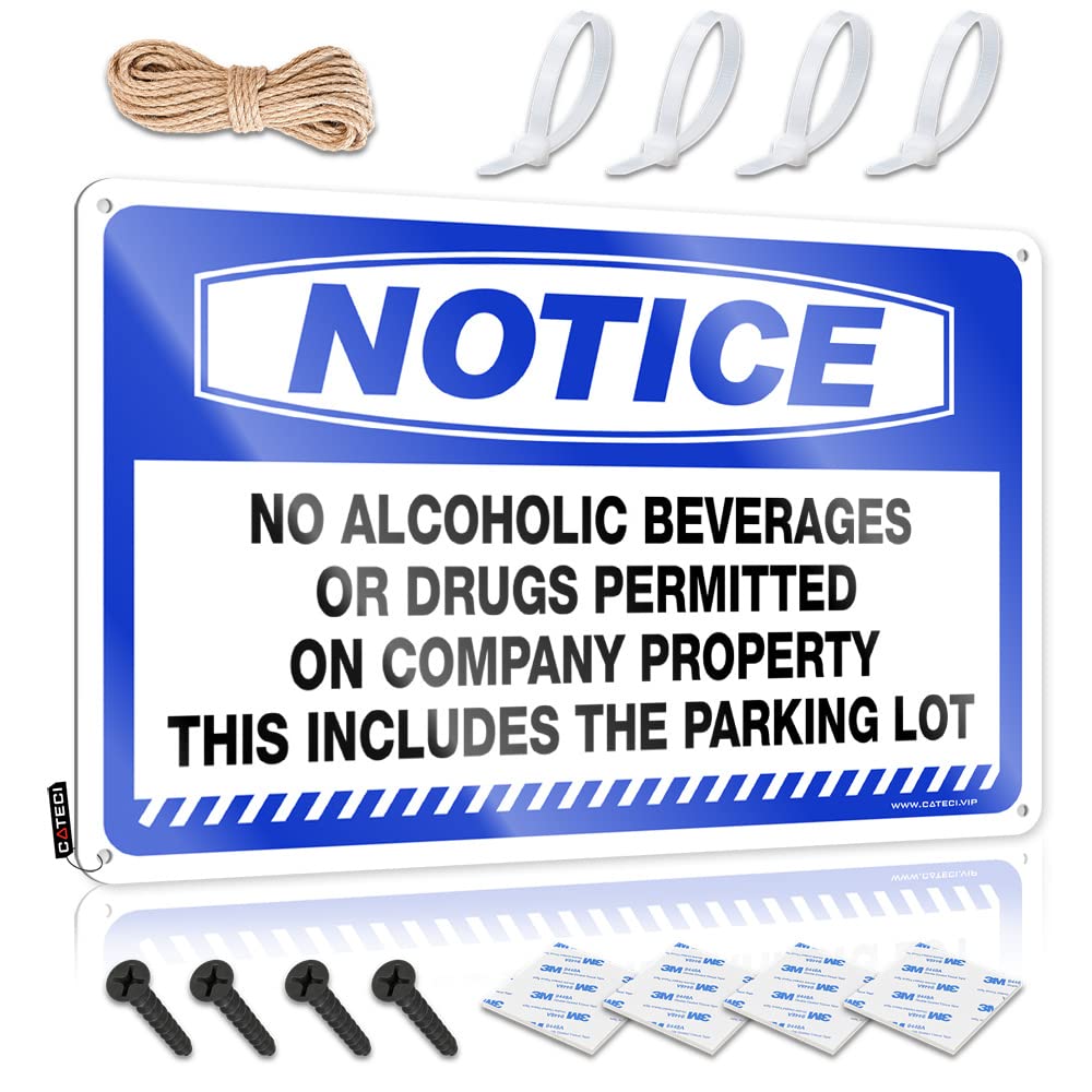 Fzfn Colour Plaque Dorm Door Decorations Ready To Hang - Notice No Alcoholic Beverages Or Drugs Permitted On Company Property Sweet For Cottage(30X40cm)