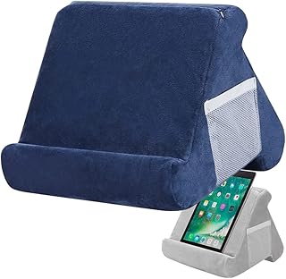 Pillow Pad, Tablet Holder, Tablet Cushion Tablet Stands Laptop Tablet Stand Holder Tablet Pillow Stand Multi-Angle Tablet Stand Pillow Holder for Tablets eReaders Smartphones Books (Navy Blue)