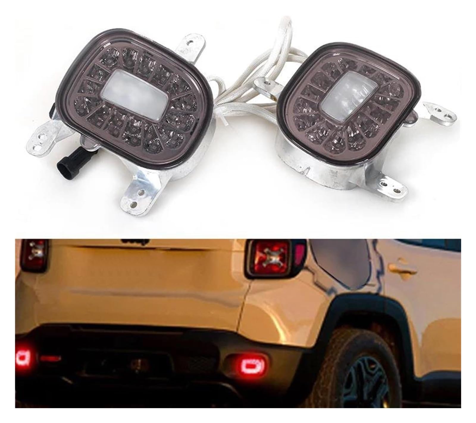 Piloto Trasero Para Je&ep Para Renegade 2015-2019 Luces Traseras Antiniebla Marcha Atrás Remolque Reflectores Parachoques LED Rojos 3D 12 V 3 W
