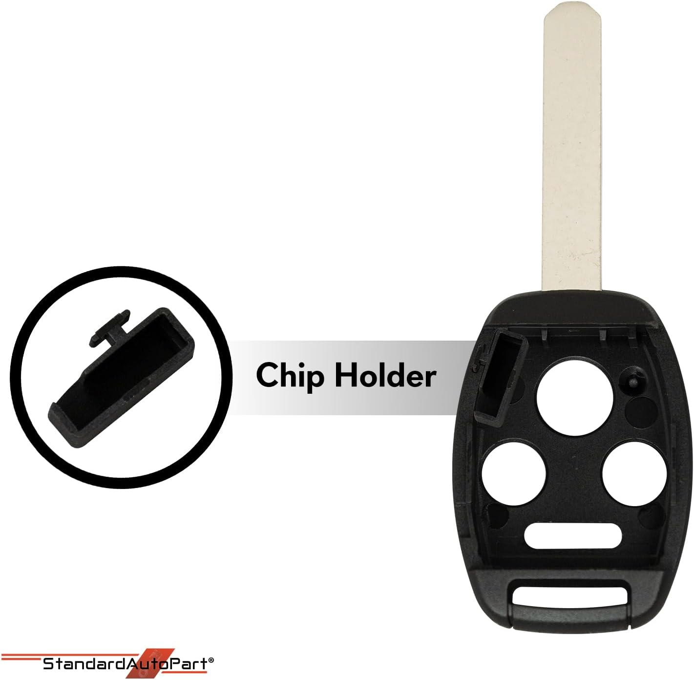 Simple Setup Tuff-Shield Rugged Shell Case for Remote Head Key Compatible with Compatible Honda Accord Civic Pilot CR-V Ridgeline Odyssey (4 Button)