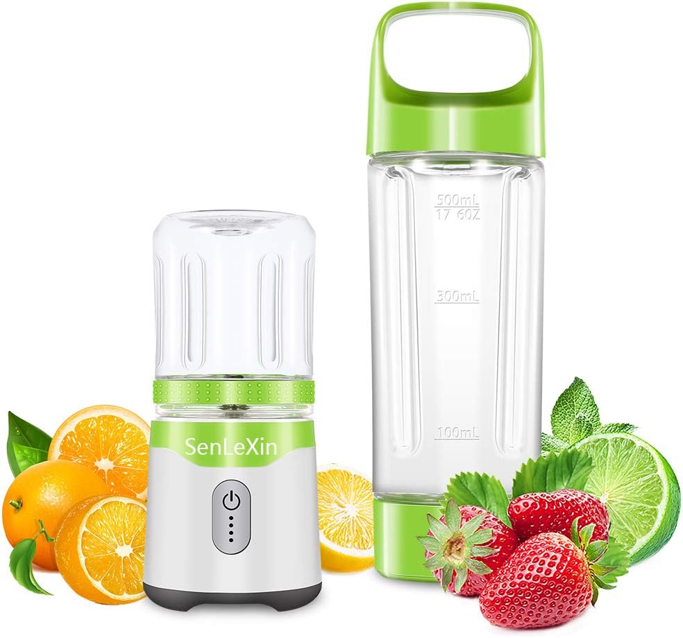 Portable Blender, Personal Size Eletric USB Juicer Blender With 2 Approved Cups, Fruit, Smoothie, Baby Food Mixing Machine with Updated 6 Blades,Magnetic Secure Switch ElectricJuicer Blender for Superb Mixing