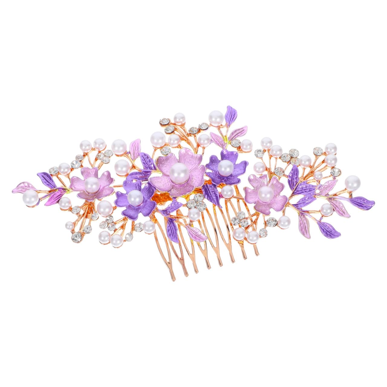 MAGICLULU Wedding Hair Comb with Pearls and Floral Design - Bridal Flower Hair Pin Comb for Bridesmaids and Special Occasion Hairstyling Accessories