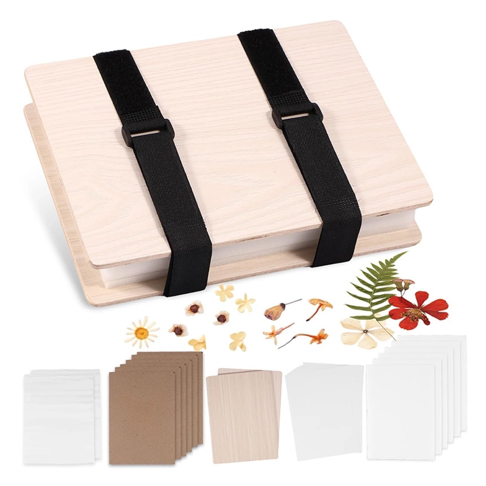 SUBLXPoten Kit de Prensa de Flores Kit de prensado hojas, prensa DIY, máquina flores, herramienta, libro seco madera, preservación secado, manualidades(Size2)
