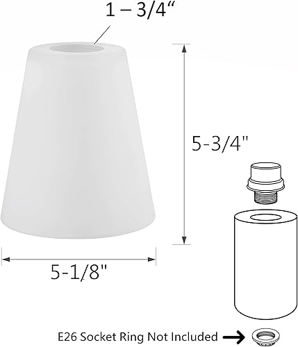 Miniatura 3 de Aspen Creative 23619-3, pantalla de vidrio esmerilado ópalo blanco en el interior para colgante, luz de tocador, 5-3/4 pulgadas de diámetro x 5-1/8