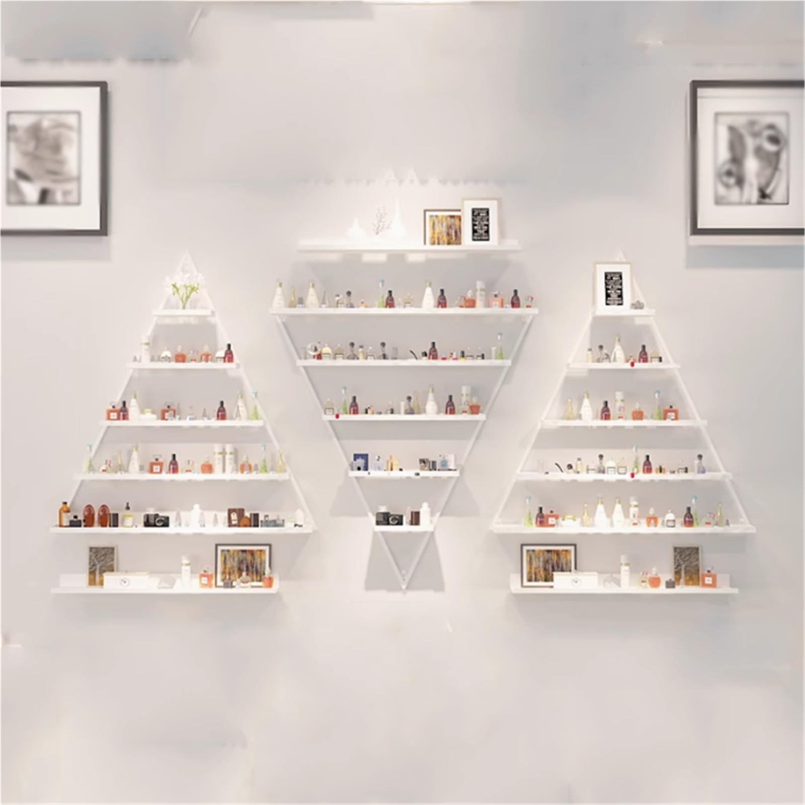 Genérico Expositor de esmaltes de uñas, aceites Esenciales y Maquillaje para Montaje en Pared. Soporte Triangular de Hierro para esmaltes de uñas y aceites Esenciales, fácil de Limpiar. Ideal para sa