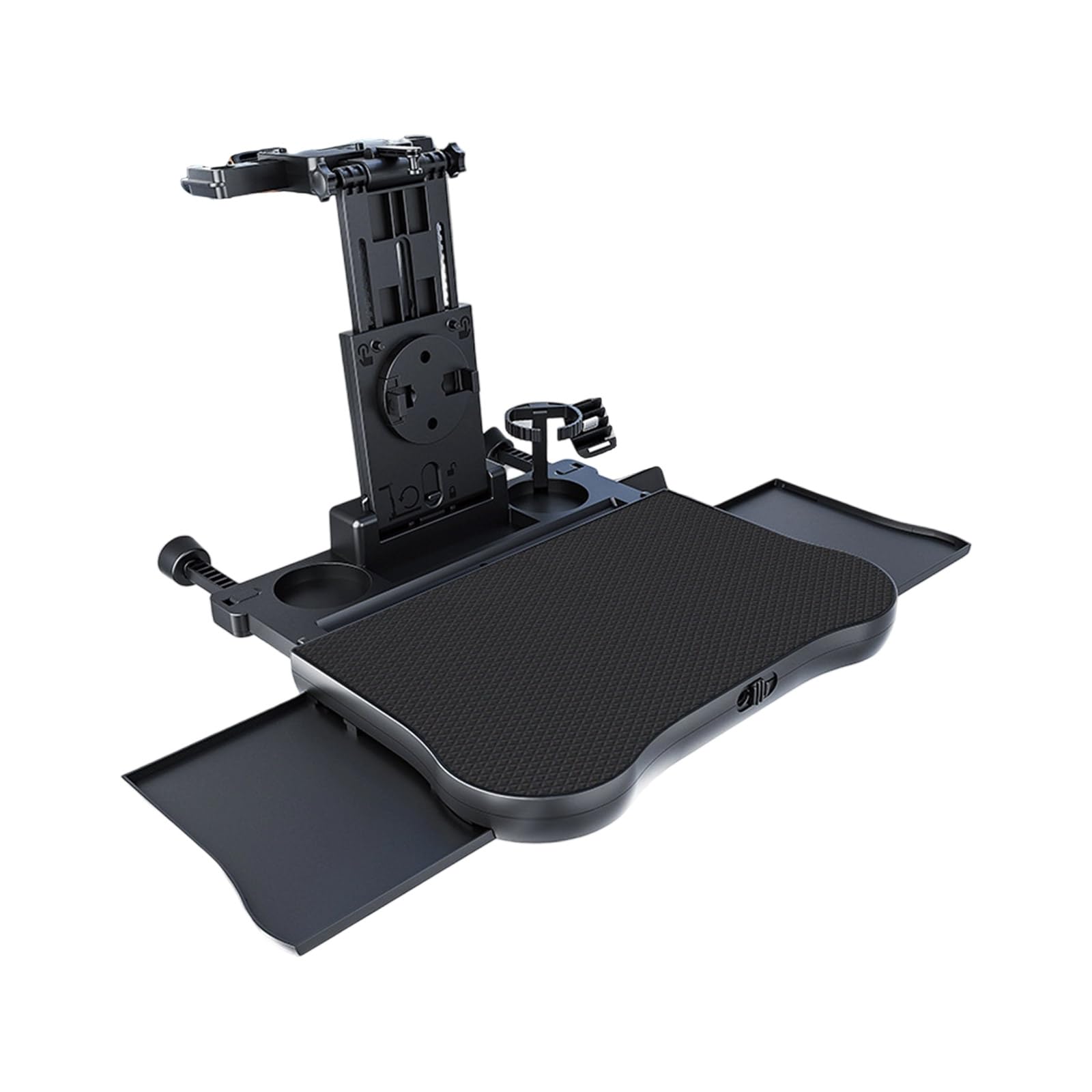 Mesa de coche fácil de transportar con soportes expandibles para teléfono y almacenamiento de tazas, bandeja ergonómica para vehículos, mejoras para comer y trabajar, escritorio