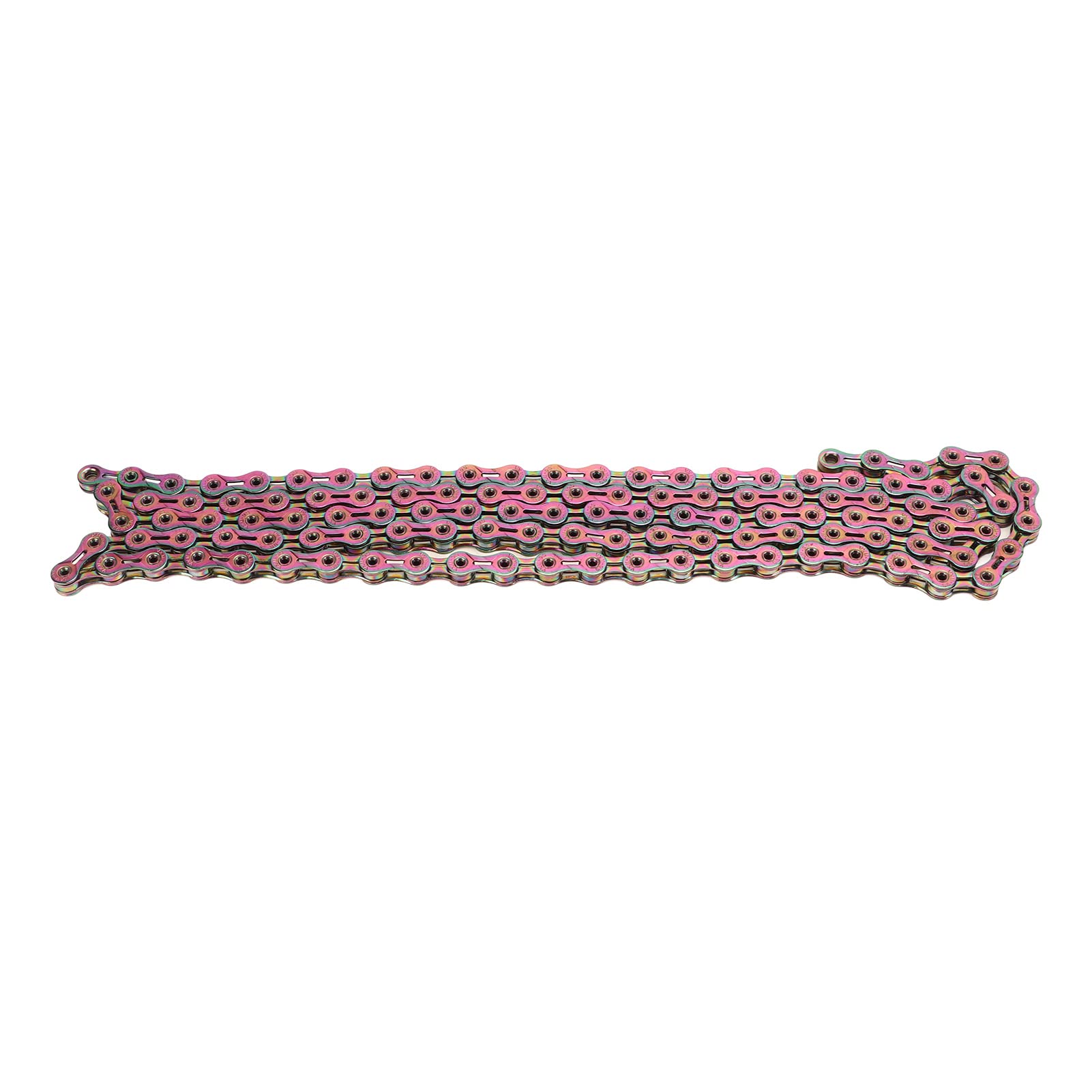 Catena per bici a 9 velocità, catena per bici da strada e mountain bike, in acciaio al carbonio resistente all’usura con finitura elettroplaccata colorata, design a doppia X Bridge