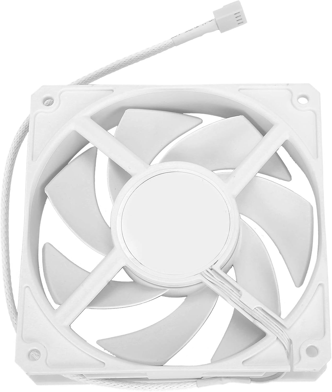 Ventiladores de Caja de computadora, Ventilador de enfriamiento de Alto Rendimiento, Ventilador de chasis Ventilador de levitación magnética enfriado por Agua(Blanco)
