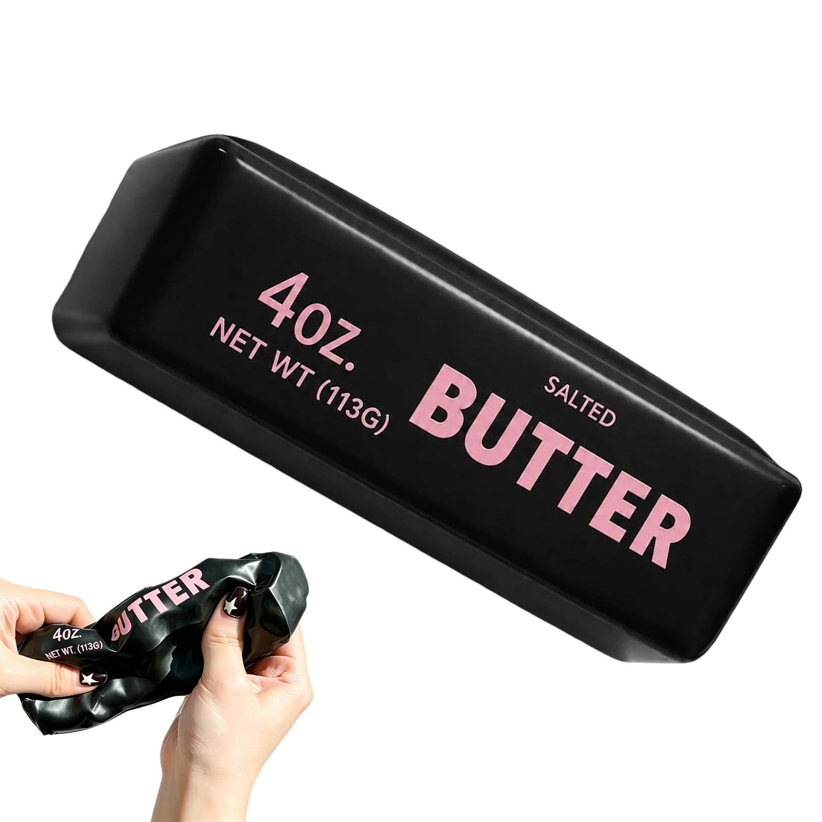 Crunchy Butter Squishy Asmr Stress Ball Bead-Filled (Butter-Black, one-size)