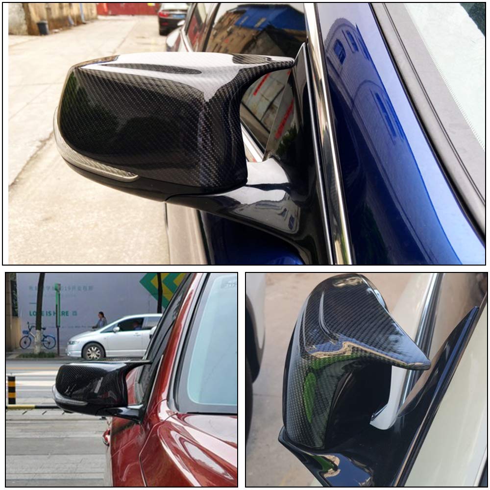 Rear Carbon Fiber M3 Style Side Mirror Covers Cap For Infiniti Q50 Q60 2014-21