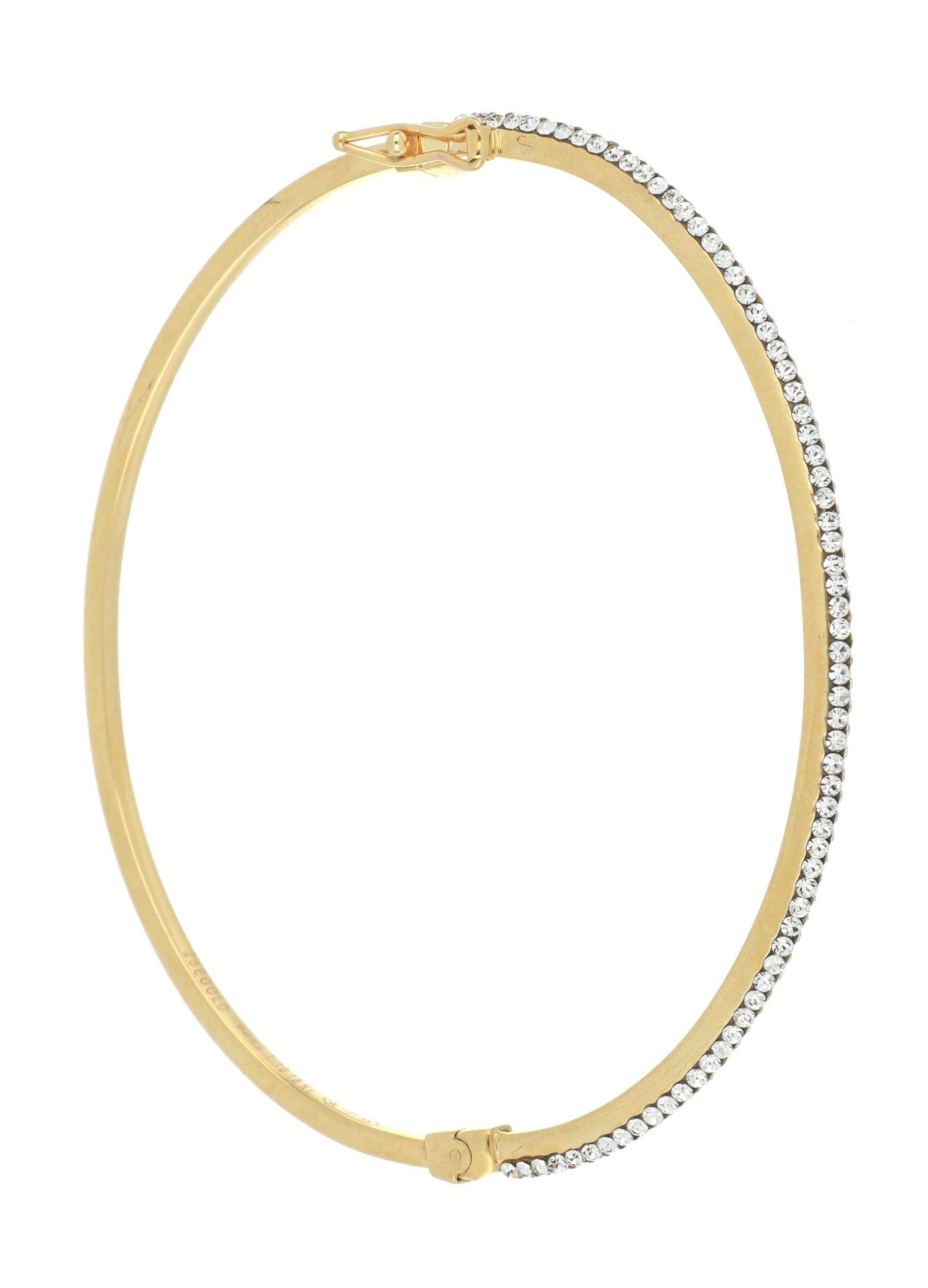 DelPia, Bracciale in Oro 18kt e Argneto Sterling 925 con Cristalli Luminosi (oro giallo con pietre bianche, 51x61mm)